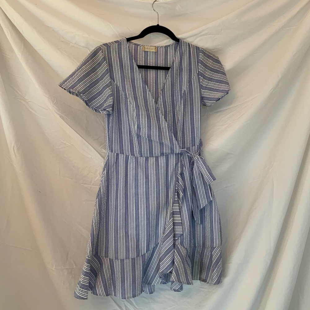Blue wrap dress